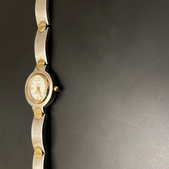 Vintage Sterling Silver Two tone Ecclissi Quartz Watch 31270 White Dial 6-6.75" - Picture 4 of 6